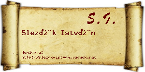 Slezák István névjegykártya