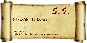 Slezák István névjegykártya